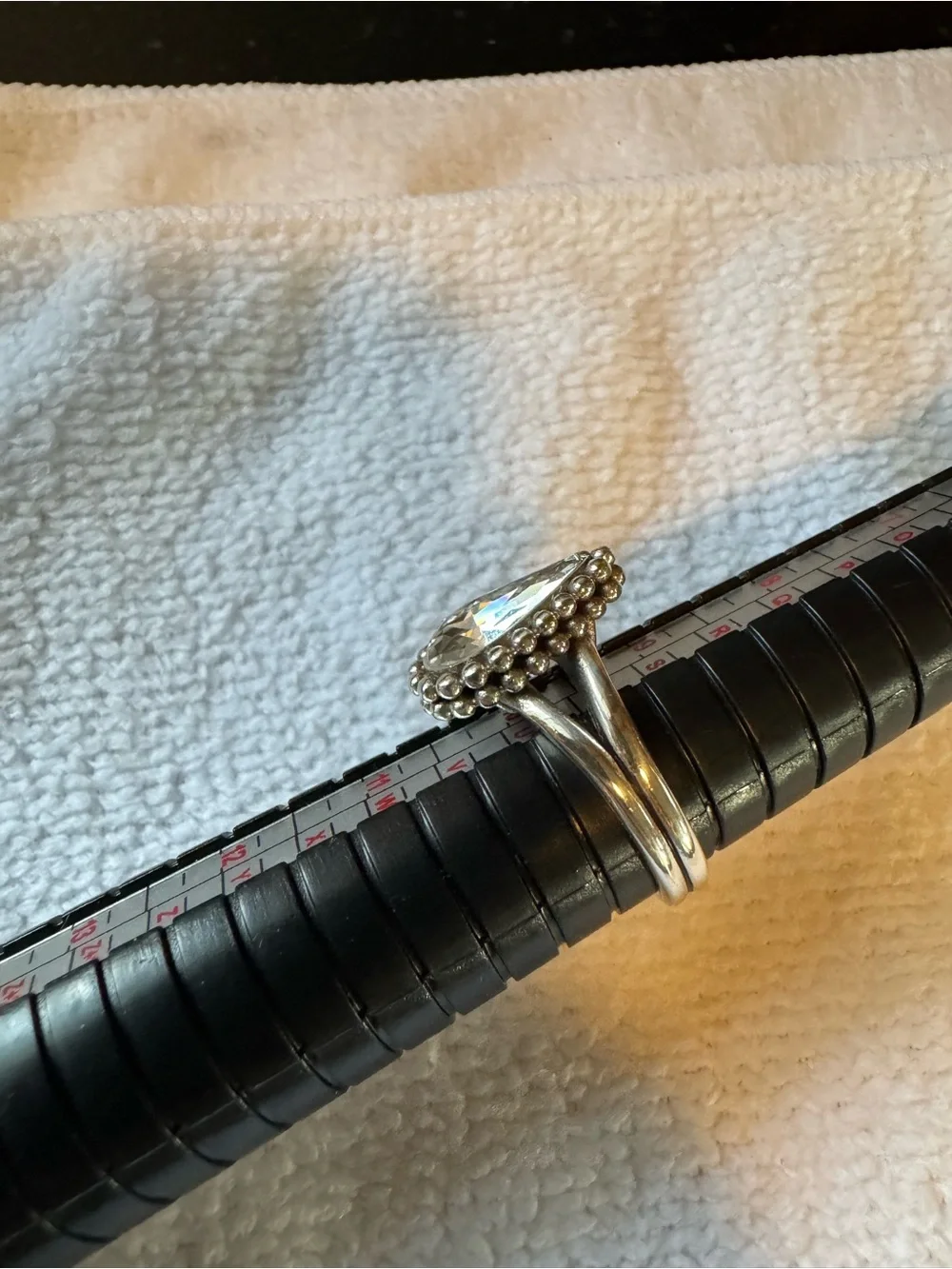 Brighton Silver Teardrop Crystal Ring